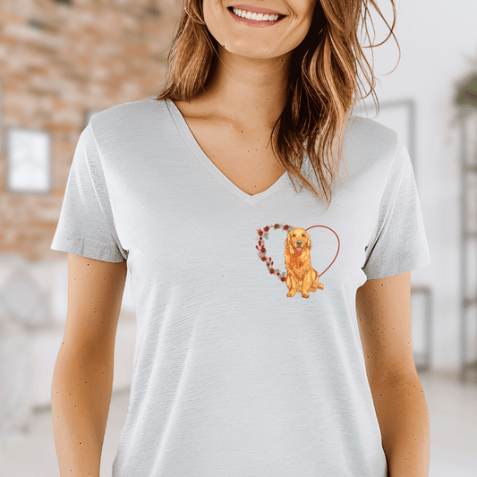 Blumenherz - V-Shirt für Damen