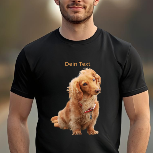 Hunde T-Shirt für Herren mit Foto – Hintergrund wird entfernt