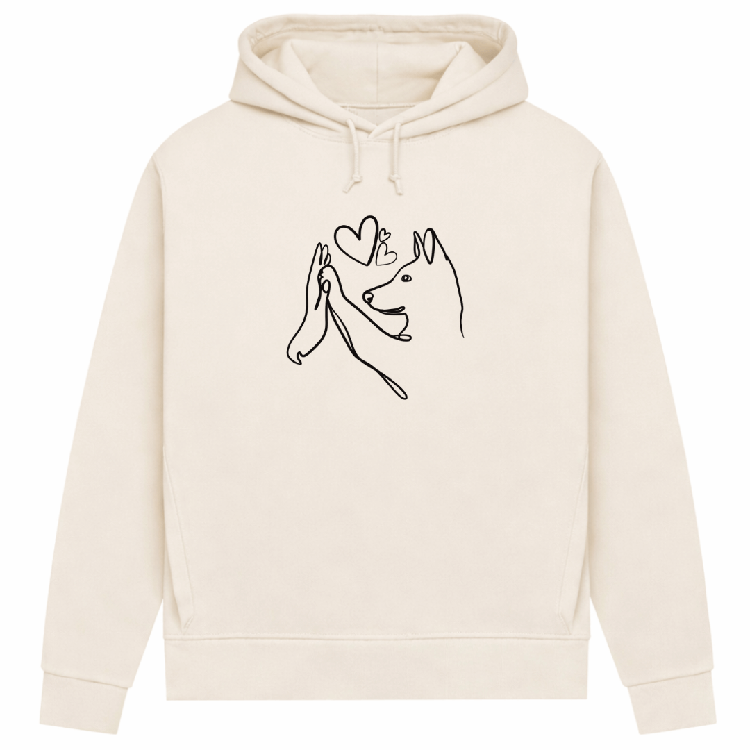 Wahre Liebe Stehohren– Hoodie aus Bio-Baumwolle für Damen
