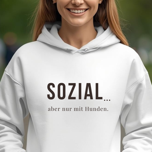SOZIAL...  – Hoodie aus Bio-Baumwolle für Damen