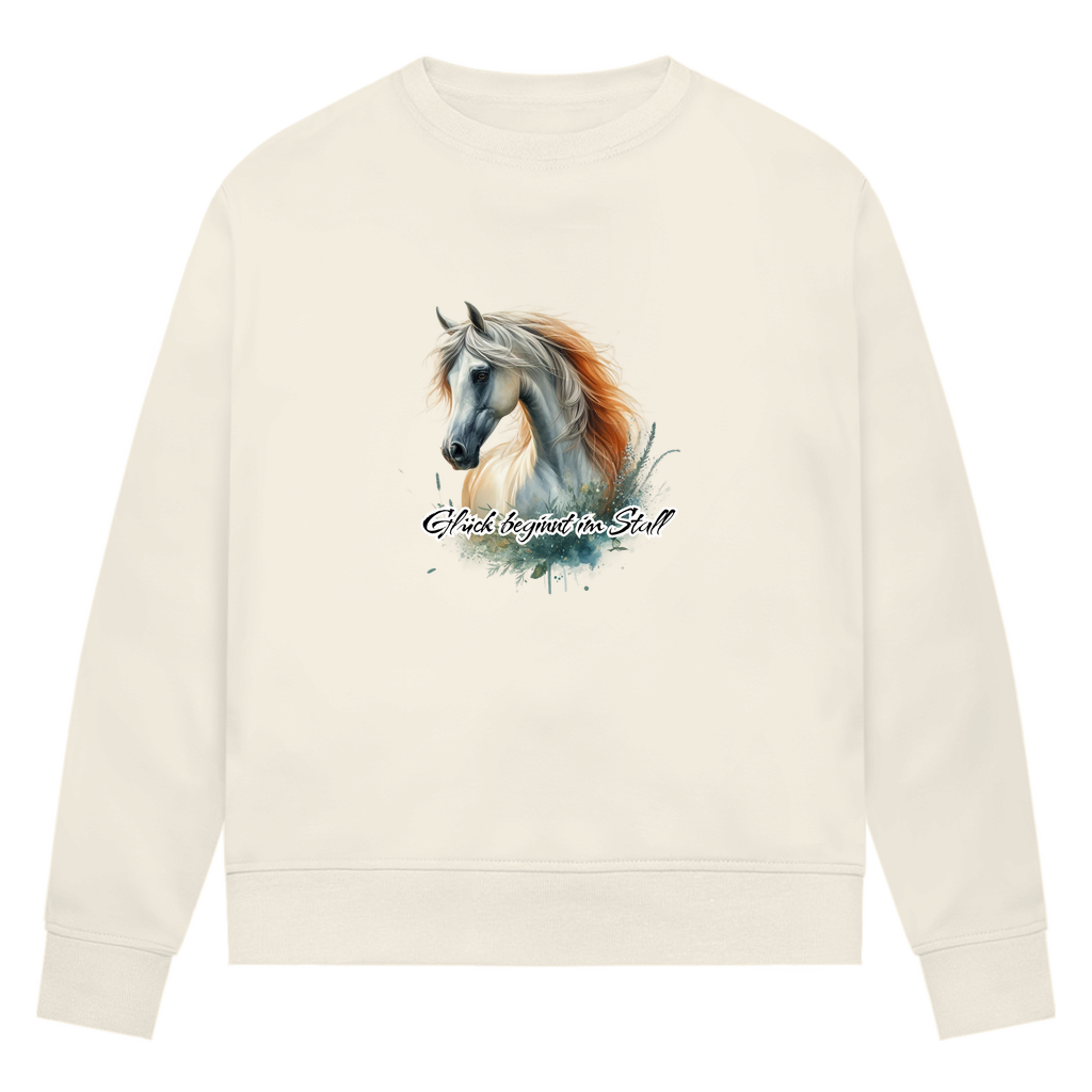 Glück beginnt im Stall - Bio-Sweatshirt für Damen