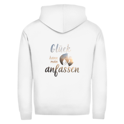 Glück - Zipper-Hoodie Unisex | Rückendruck