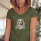 Flower Australian Shepherd - V-Shirt für Damen