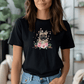 Flower Französische Bulldoge - T-Shirt für Damen