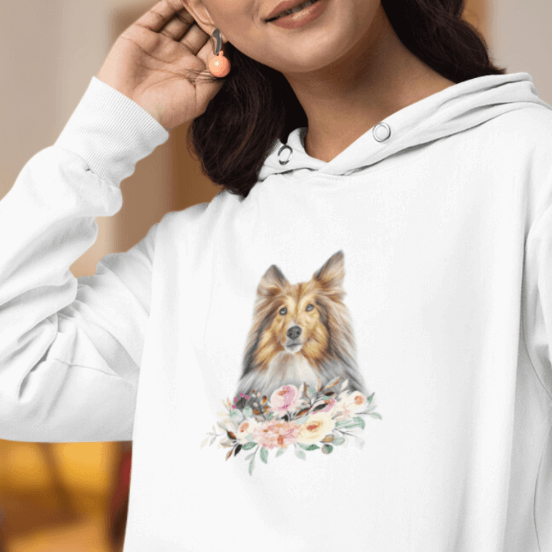 Flower Sheltie - Bio-Hoodie für Damen