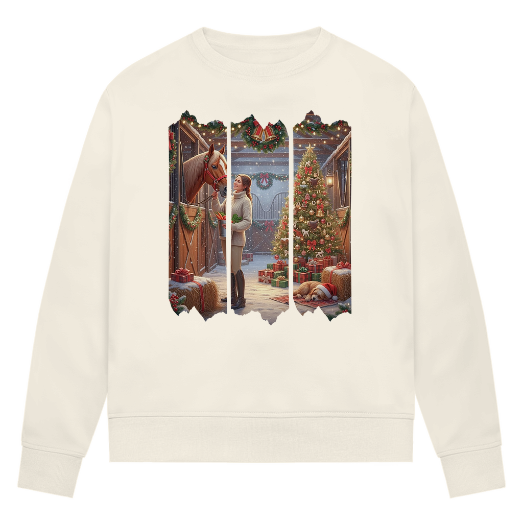 Weihnachtszauber im Stall - Bio-Sweatshirt für Damen