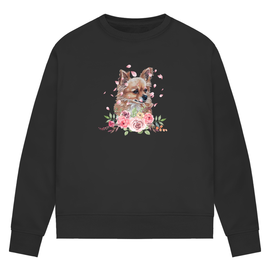 Flower Chihuahua - Bio-Sweatshirt für Damen