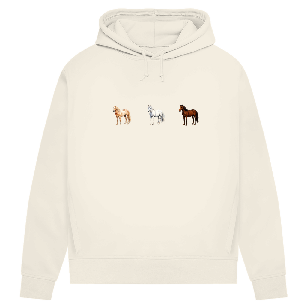 Pferde Trio - Bio-Hoodie für Damen