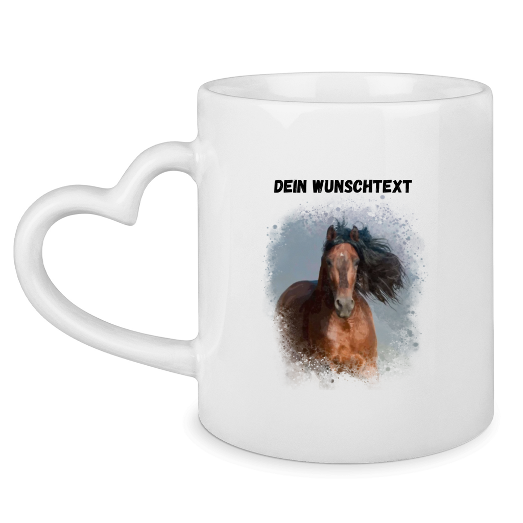 Dein Foto & Dein Text - Tasse mit Herzhenkel