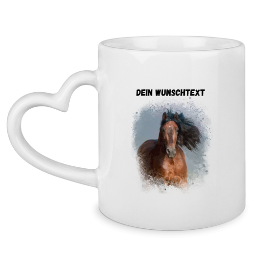 Dein Foto & Dein Text - Tasse mit Herzhenkel