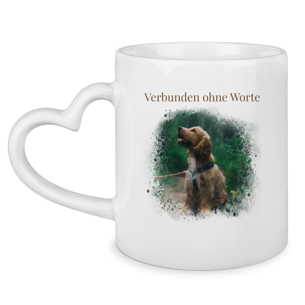 Dein Foto & Dein Text - Tasse mit Herzhenkel