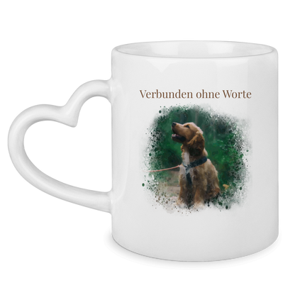 Dein Foto & Dein Text - Tasse mit Herzhenkel