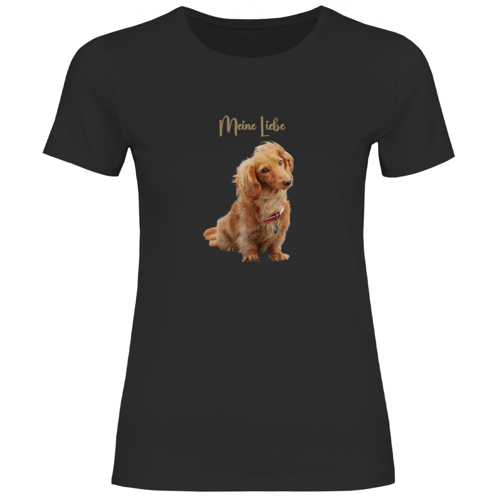 Personalisiertes Damen T-Shirt mit deinem Hundefoto | Hintergrund wird entfernt