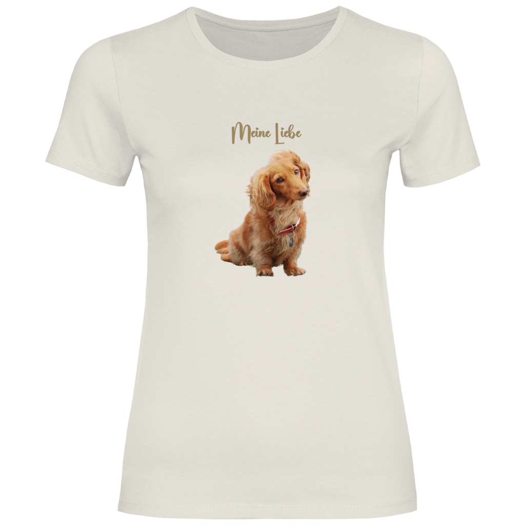 Personalisiertes Damen T-Shirt mit deinem Hundefoto | Hintergrund wird entfernt