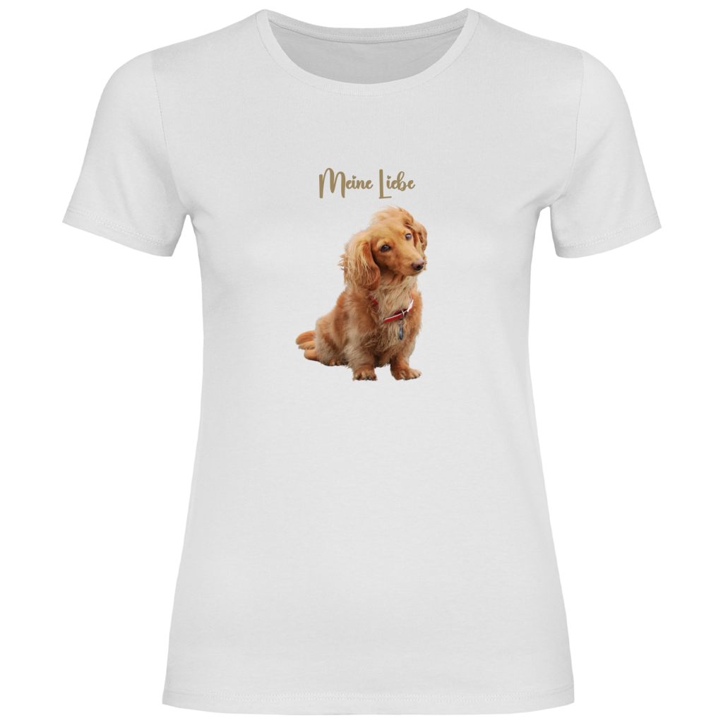 Personalisiertes Damen T-Shirt mit deinem Hundefoto | Hintergrund wird entfernt