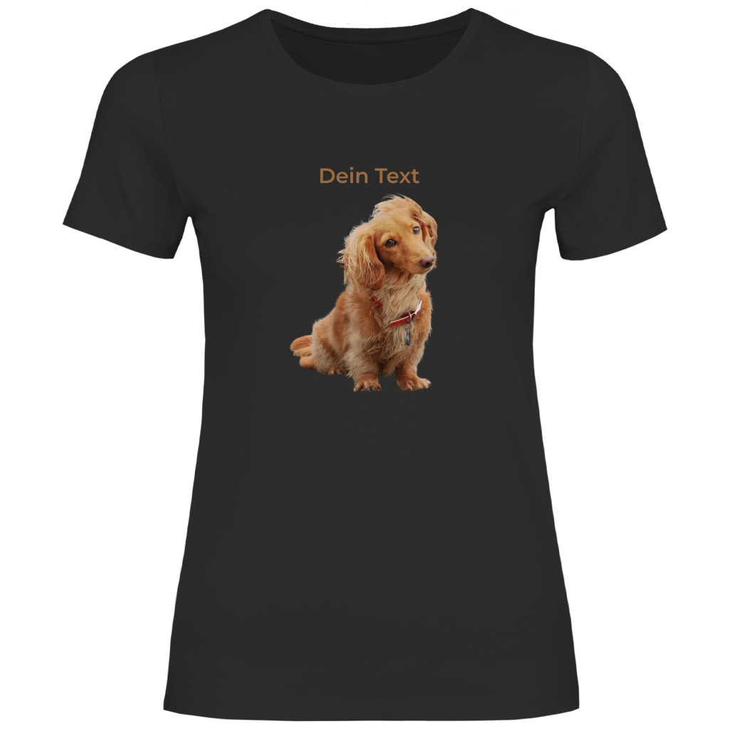 Hunde T-Shirt für Damen mit Foto – Hintergrund wird entfernt
