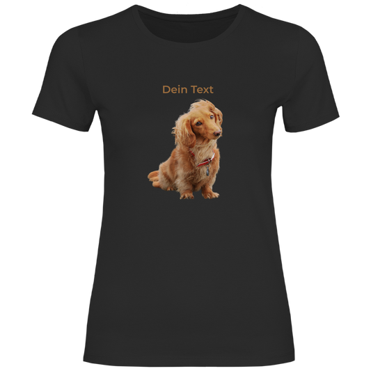 Hunde T-Shirt für Damen mit Foto – Hintergrund wird entfernt