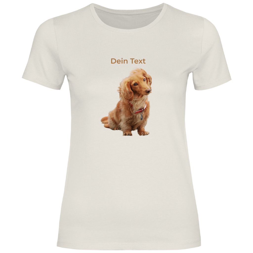 Hunde T-Shirt für Damen mit Foto – Hintergrund wird entfernt