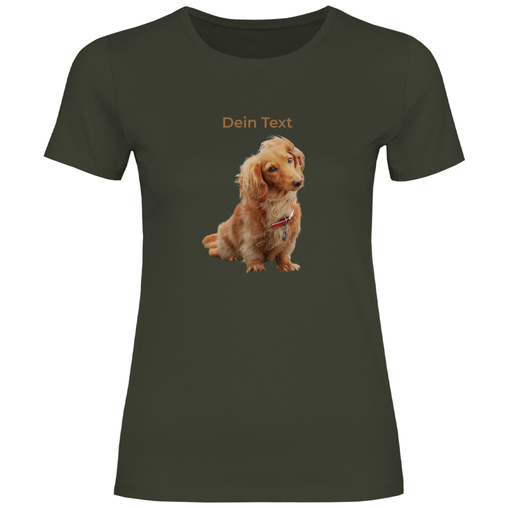 Hunde T-Shirt für Damen mit Foto – Hintergrund wird entfernt