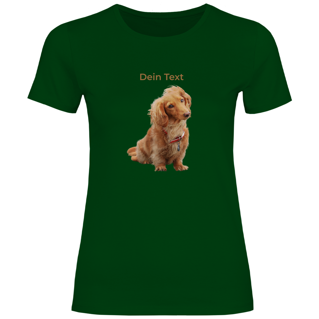 Hunde T-Shirt für Damen mit Foto – Hintergrund wird entfernt