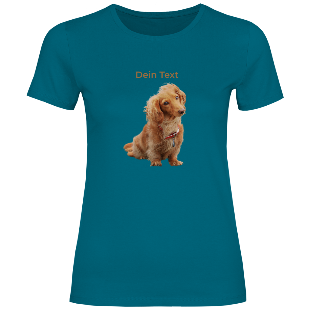Hunde T-Shirt für Damen mit Foto – Hintergrund wird entfernt