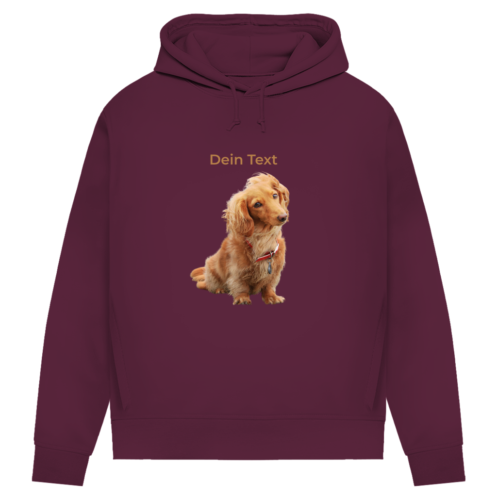 Personalisierter Hunde Hoodie für Damen mit Foto – Hintergrund wird entfernt