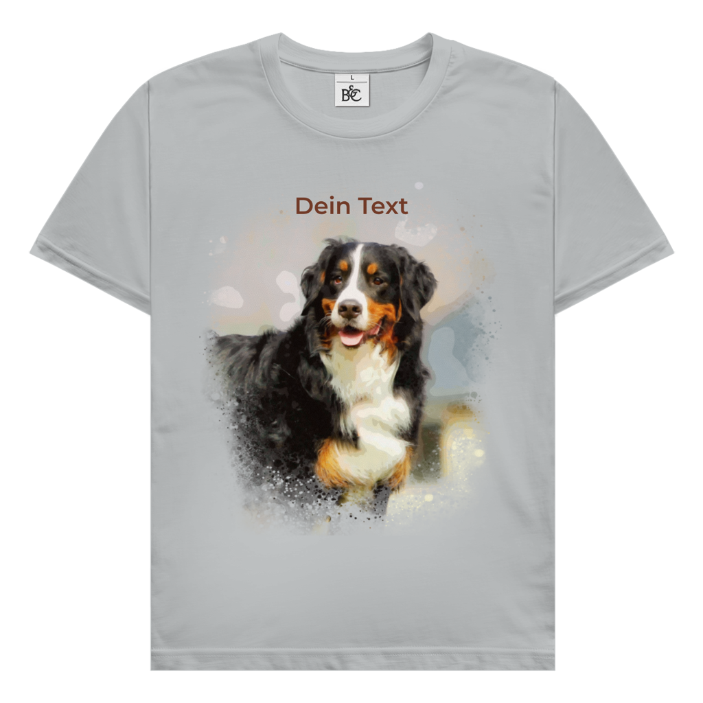 Personalisiertes Hunde T-Shirt für Herren mit Foto – Aquarell Motiv
