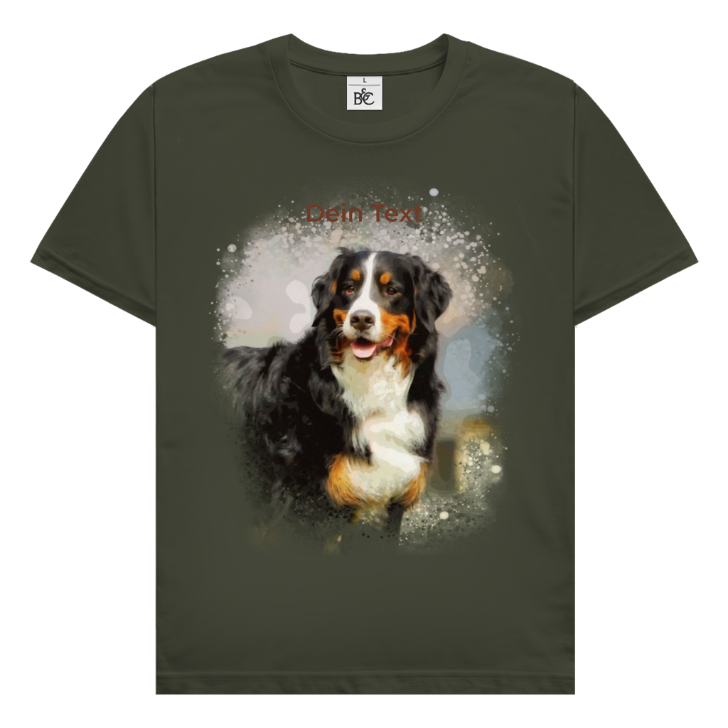 Personalisiertes Hunde T-Shirt für Herren mit Foto – Aquarell Motiv