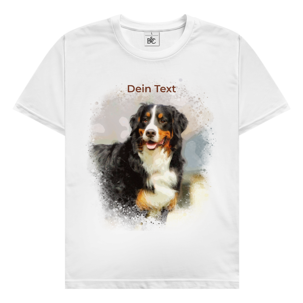 Personalisiertes Hunde T-Shirt für Herren mit Foto – Aquarell Motiv