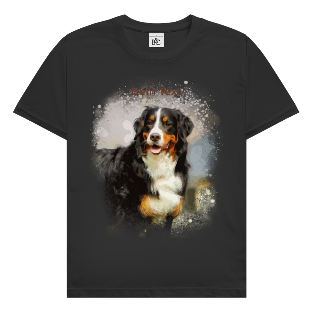 Personalisiertes Hunde T-Shirt für Herren mit Foto – Aquarell Motiv