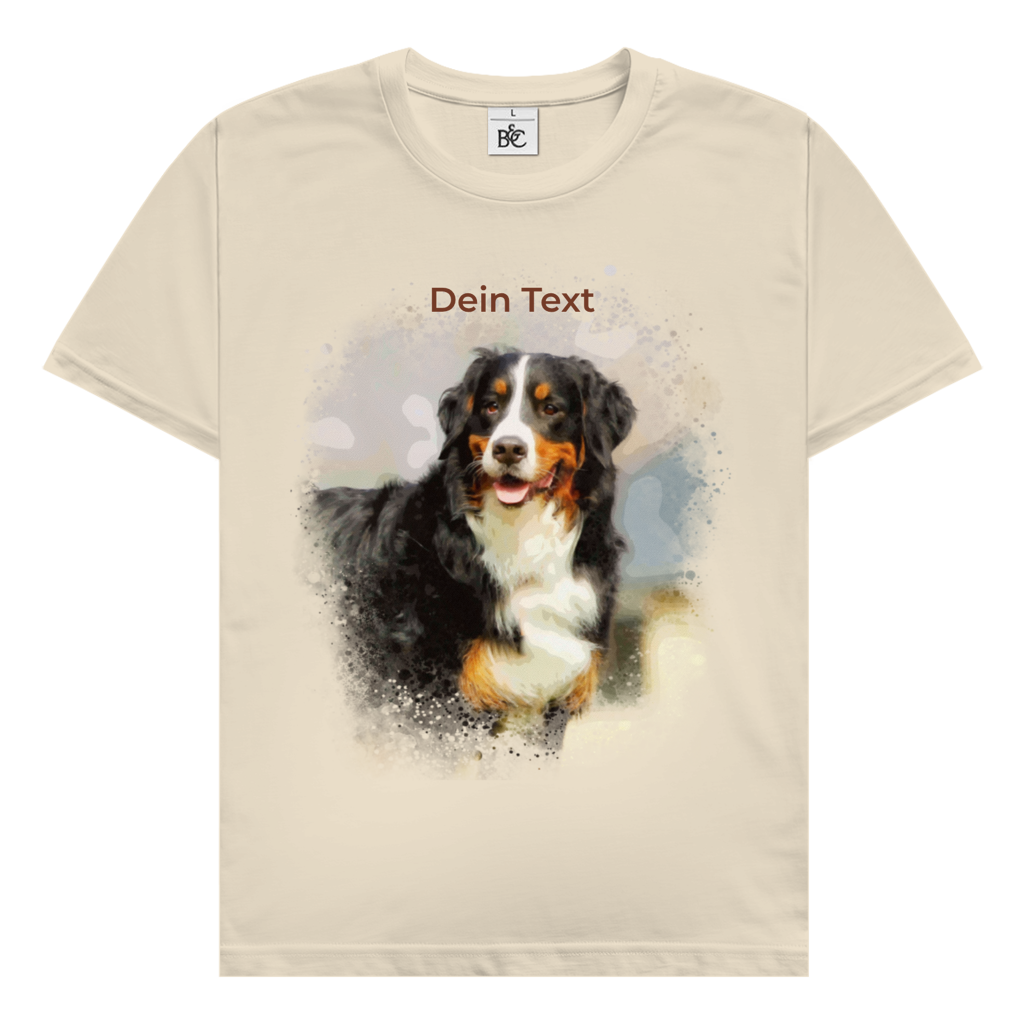 Personalisiertes Hunde T-Shirt für Herren mit Foto – Aquarell Motiv