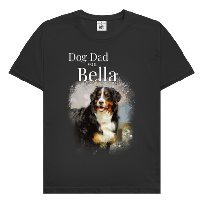 Personalisiertes Dog Dad T-Shirt mit deinem Hund | Foto Aquarell Shirt für Herren