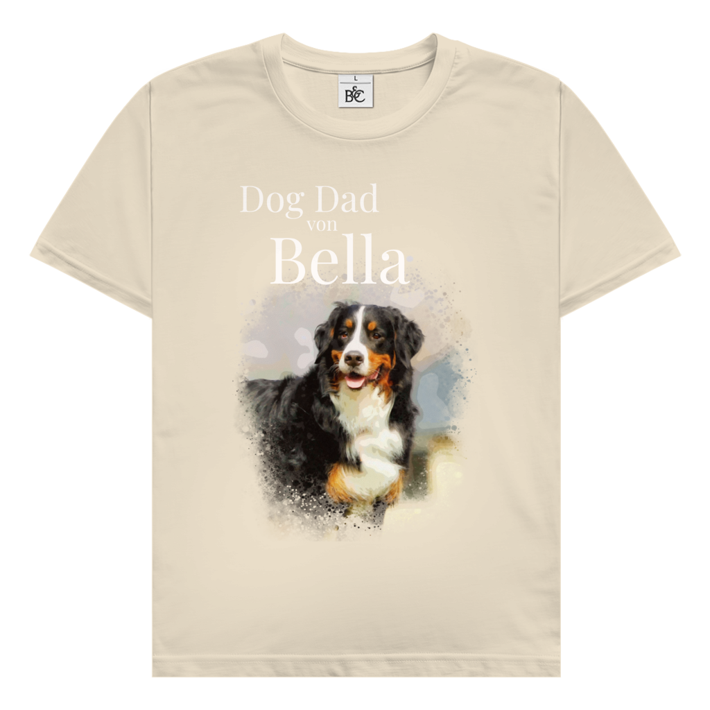 Personalisiertes Dog Dad T-Shirt mit deinem Hund | Foto Aquarell Shirt für Herren