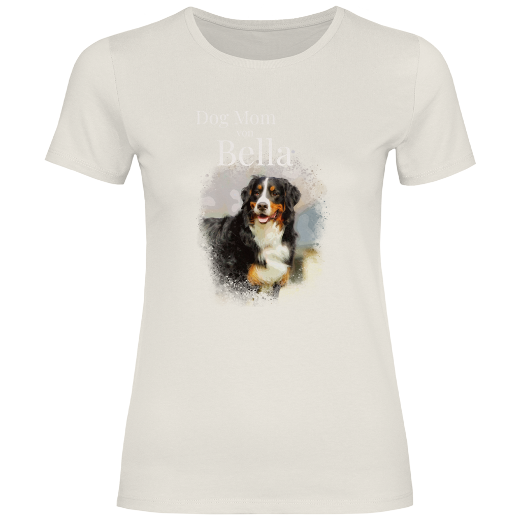 Personalisiertes Dog Mom T-Shirt mit deinem Hund  | Foto Aquarell Shirt für Damen