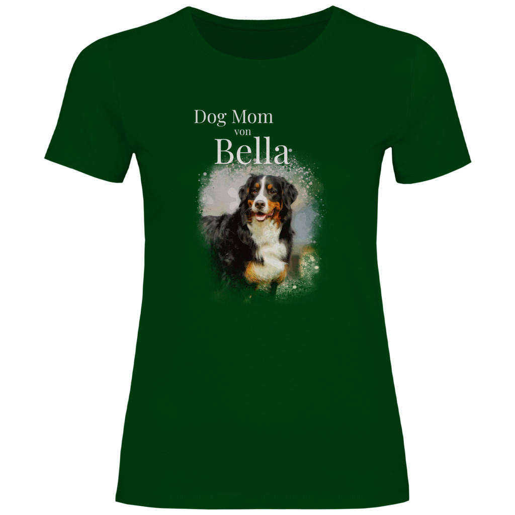 Personalisiertes Dog Mom T-Shirt mit deinem Hund  | Foto Aquarell Shirt für Damen