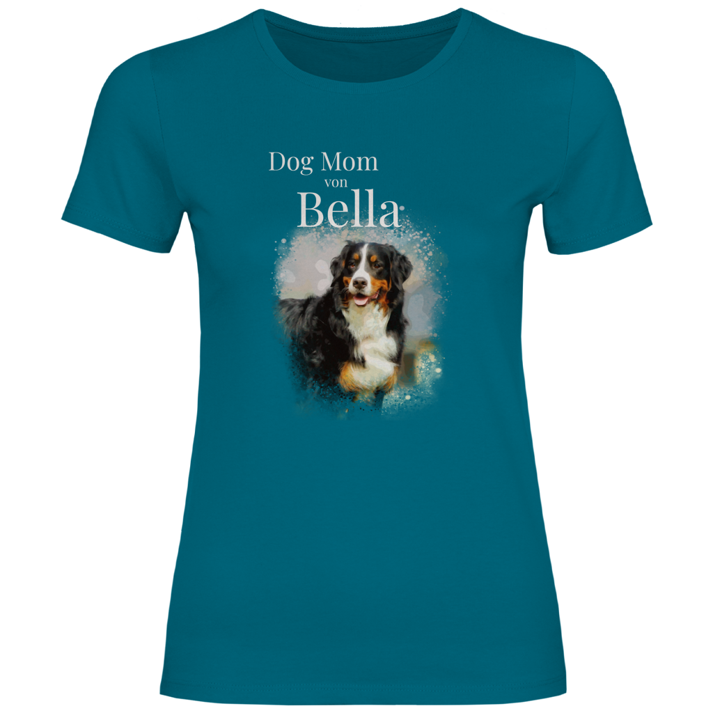 Personalisiertes Dog Mom T-Shirt mit deinem Hund  | Foto Aquarell Shirt für Damen