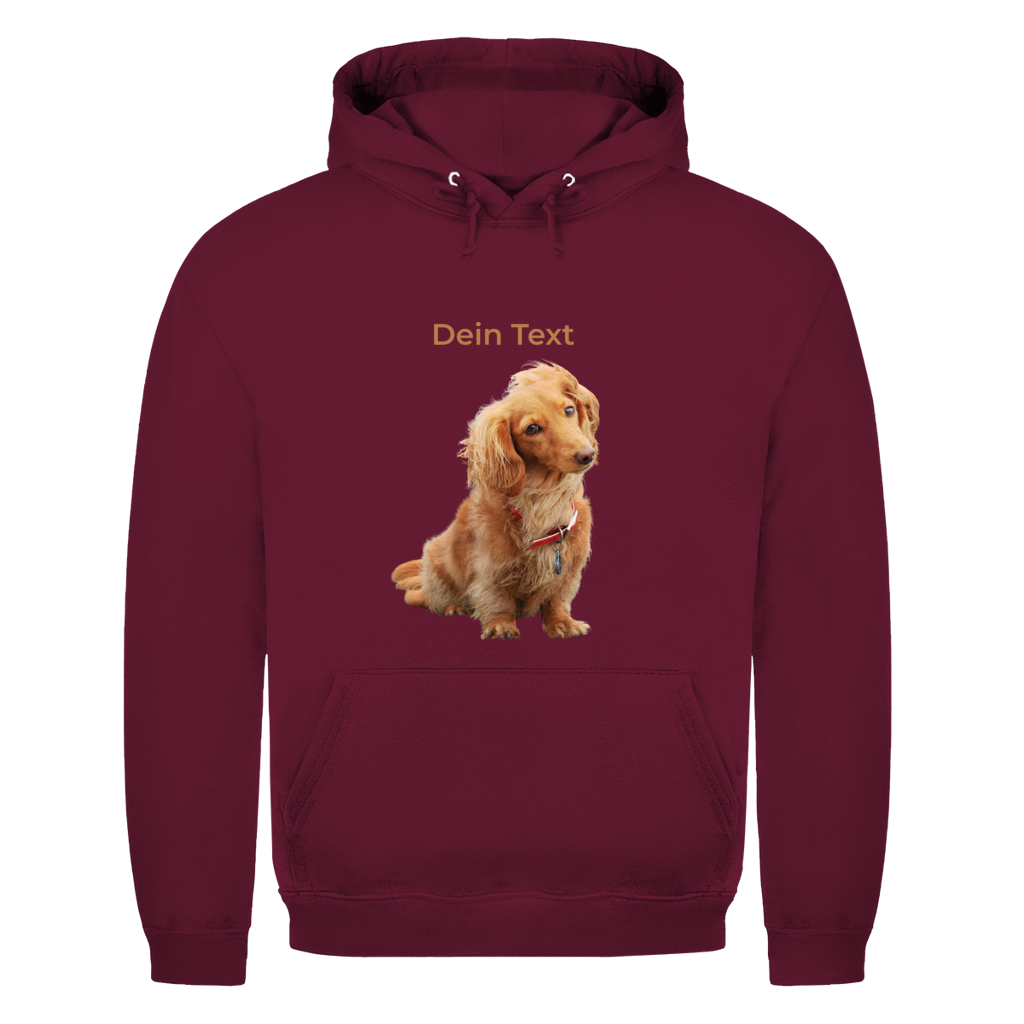 Personalisierter Hunde Hoodie für Herren mit Foto – Hintergrund wird entfernt