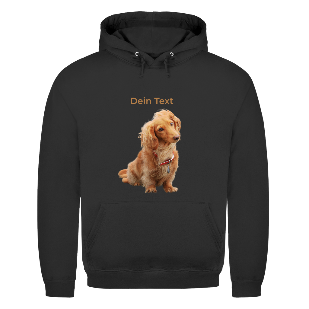 Personalisierter Hunde Hoodie für Herren mit Foto – Hintergrund wird entfernt