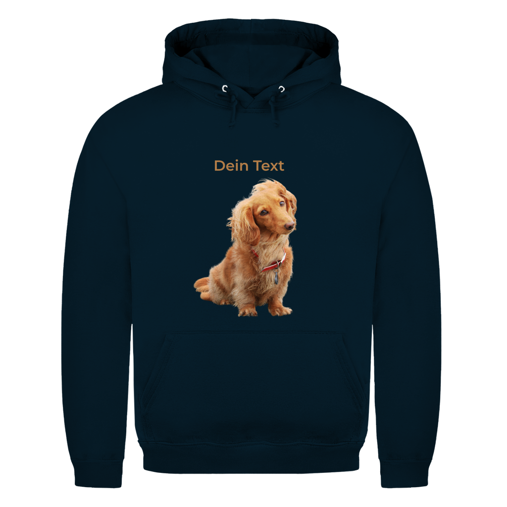 Personalisierter Hunde Hoodie für Herren mit Foto – Hintergrund wird entfernt