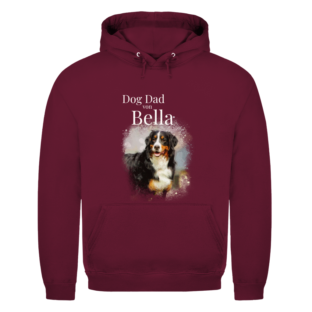 Personalisiertes Dog Dad Hoodie mit deinem Hund | Foto Aquarell Hoodie für Herren