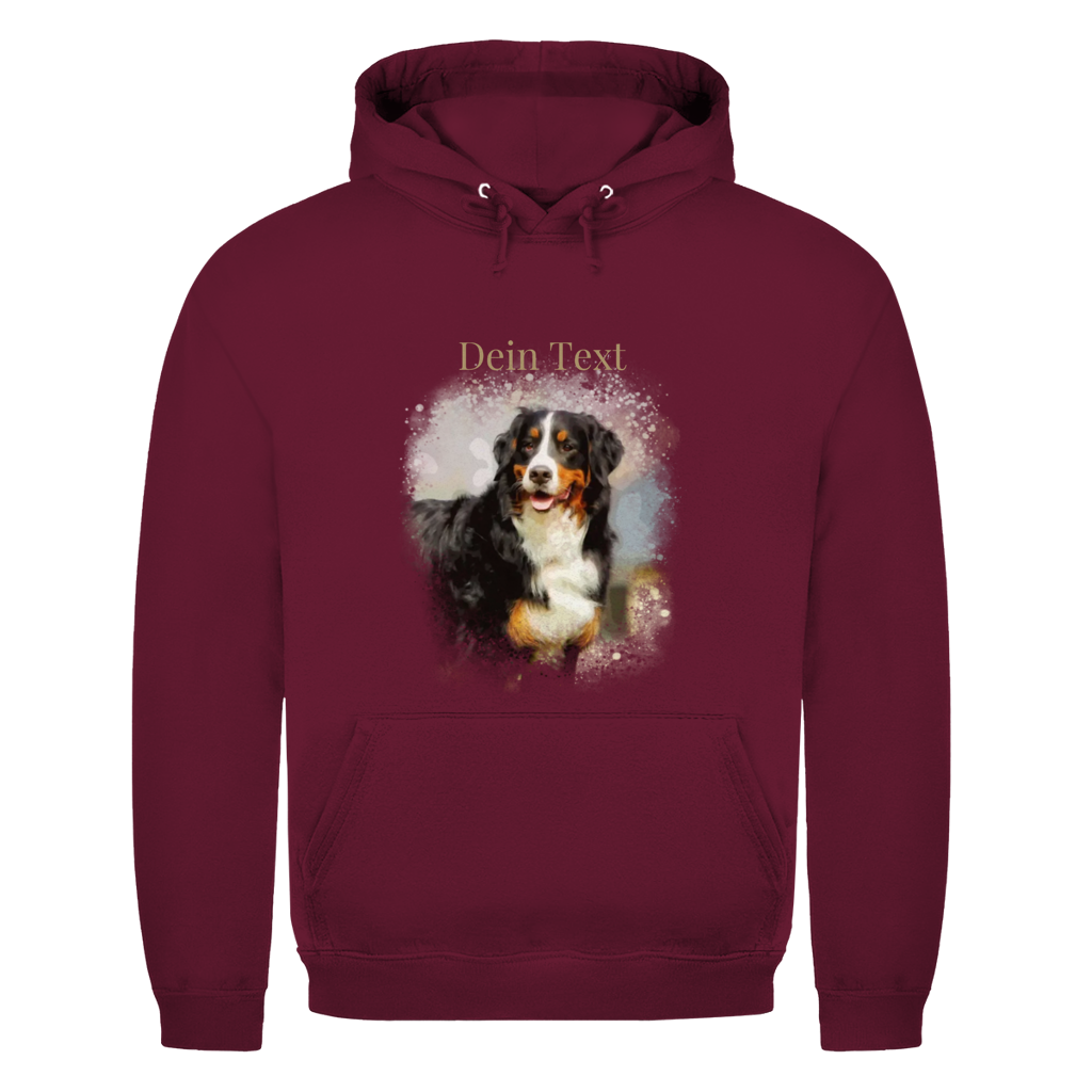 Personalisierter Hunde Hoodie für Herren mit Foto – Aquarell