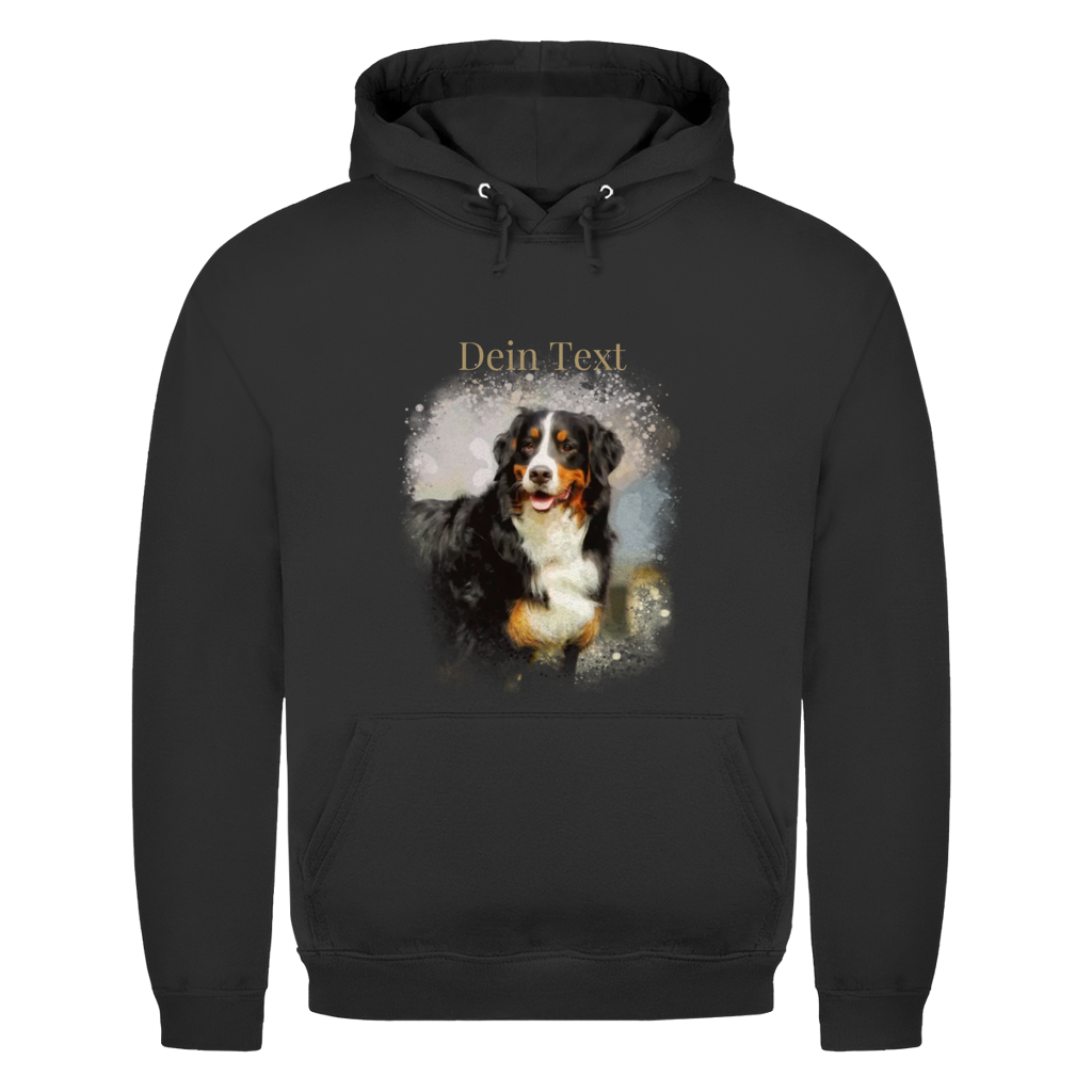 Personalisierter Hunde Hoodie für Herren mit Foto – Aquarell
