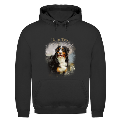 Personalisierter Hunde Hoodie für Herren mit Foto – Aquarell