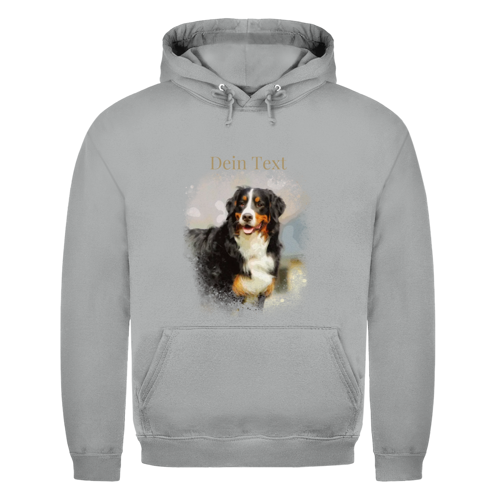 Personalisierter Hunde Hoodie für Herren mit Foto – Aquarell