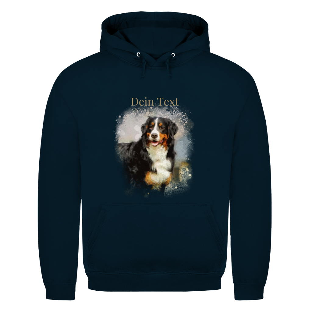 Personalisierter Hunde Hoodie für Herren mit Foto – Aquarell