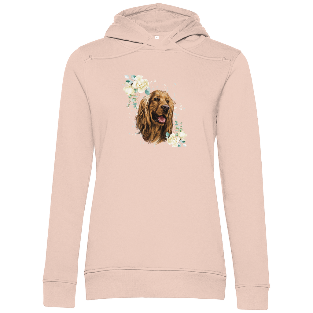 Flower Cocker Spaniel - Bio-Hoodie für Damen