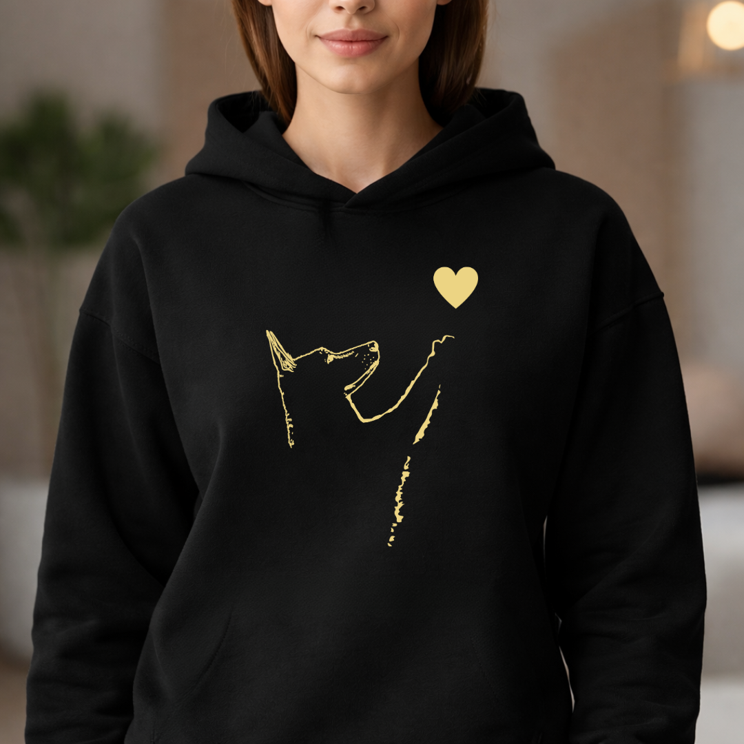 Liebe Hund – Hoodie aus Bio-Baumwolle für Damen