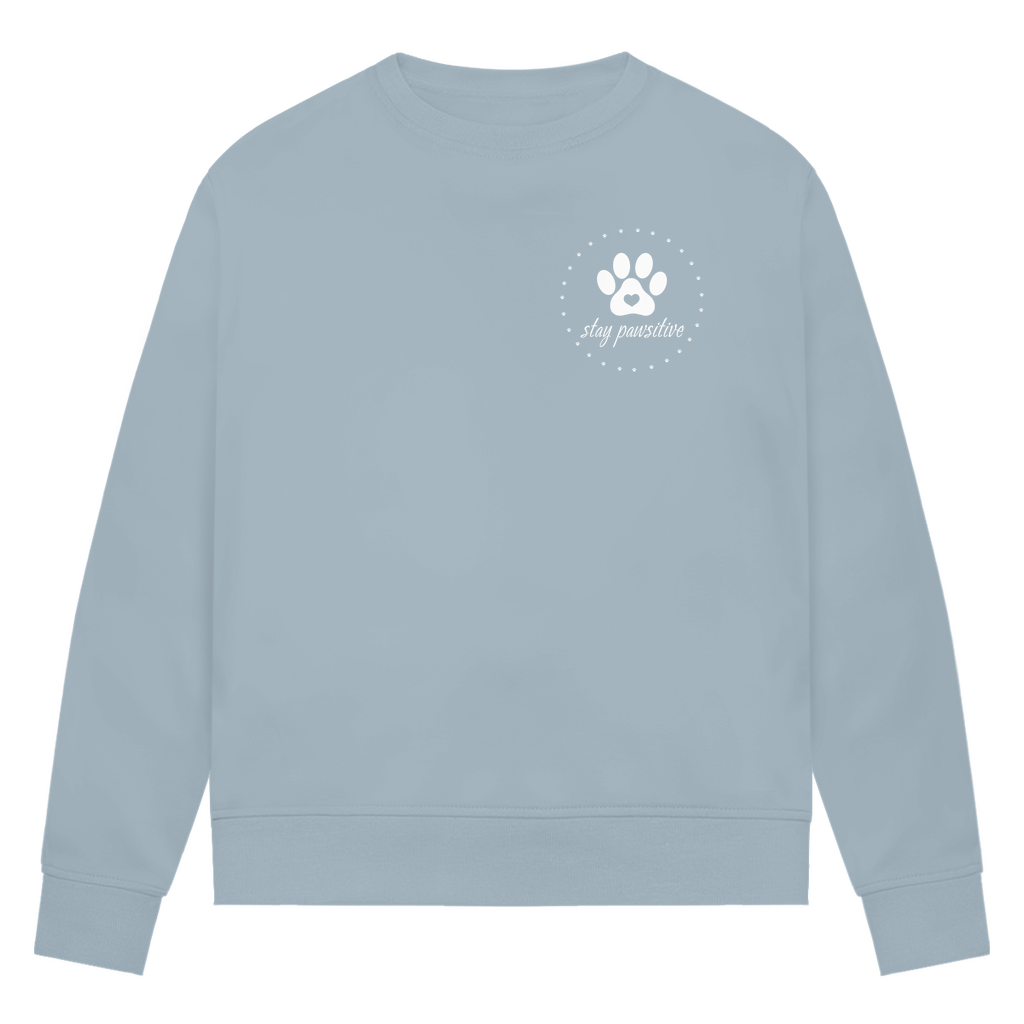 Stay Pawsitive - Bio-Sweatshirt für Damen |Brustmotiv