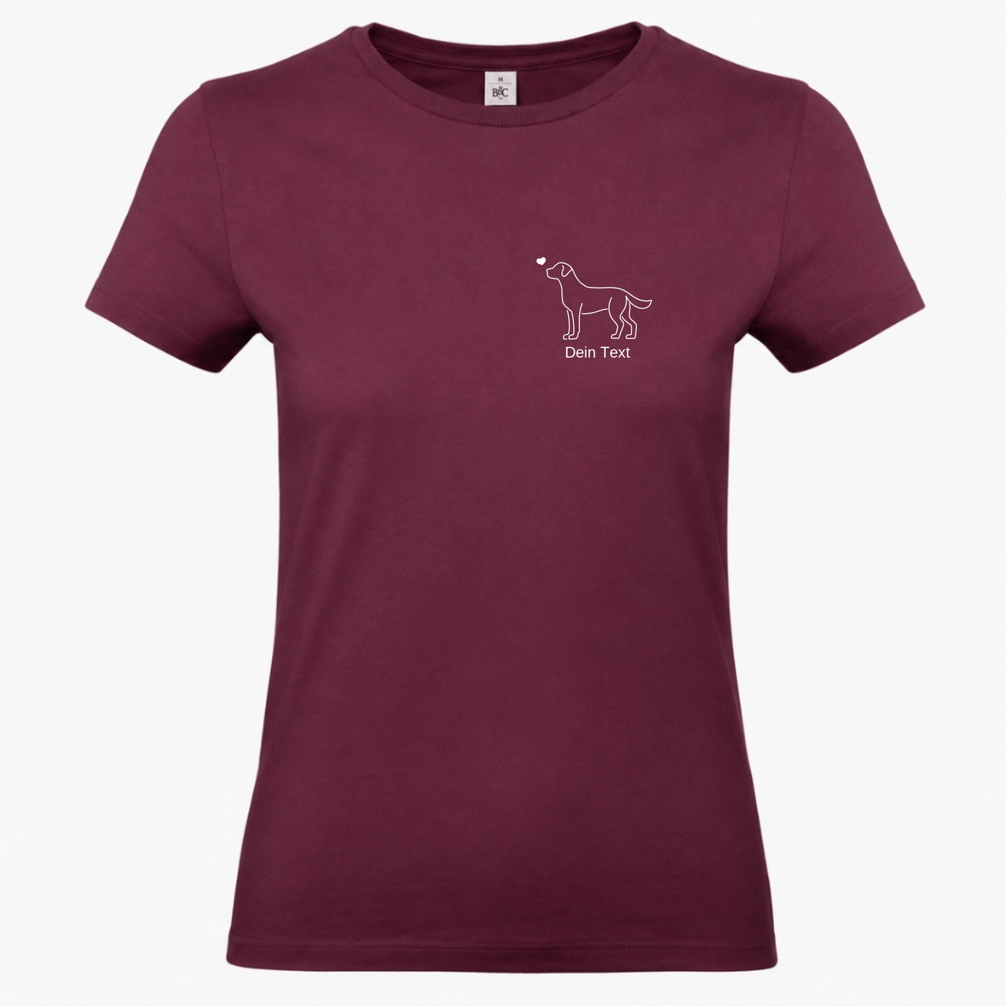 Labrador mit Herz - T-Shirt für Damen- Dein Wunschtext