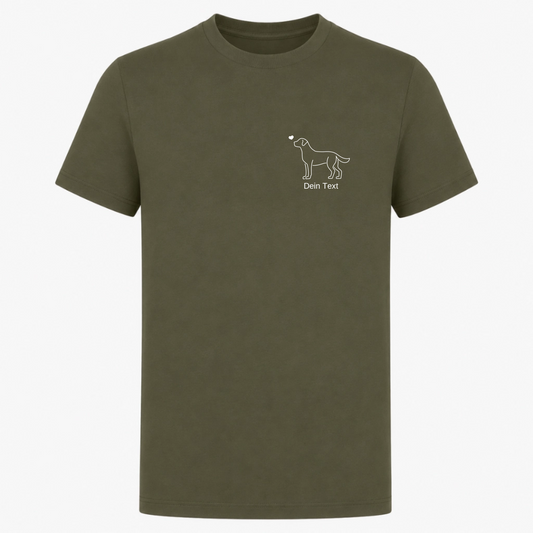 Labrador mit Herz - T-Shirt für Herren - Dein Wunschtext